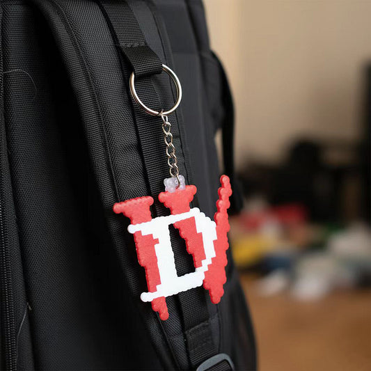 D4 LOGO Pixel Keyring | Handmade | Backpack Keyring | Youth Souvenir