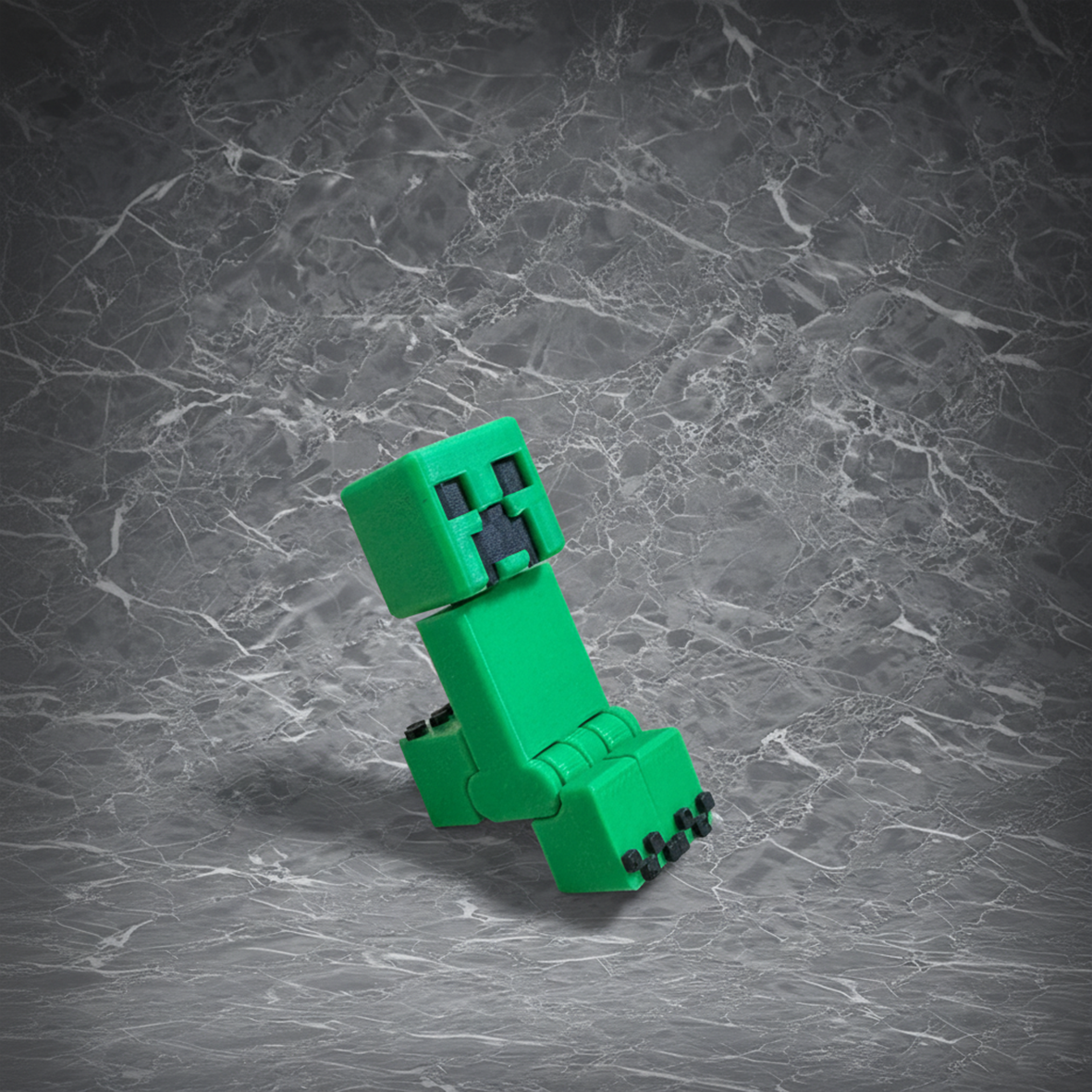 MC Creeper Movable Keychain | Cool Green Pixel Art | 3D Printing