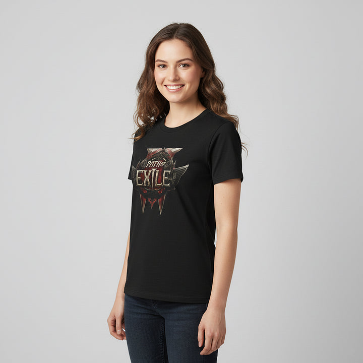 POE2 T-shirt | Official Game Icon Print on Black Cotton | Comfortable Daily Wear for Casual Style | Must-Have for Path of Exile Fans