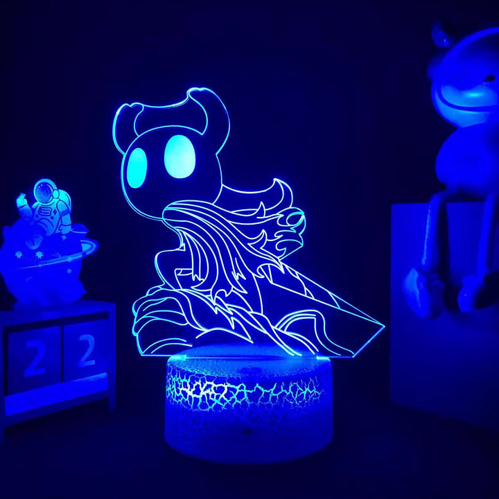 Hollow Knight Acrylic stand night light | Laser-Engraved Character Design | Soft Glow for Bedside & Desk | Gaming Room Ambiance Light