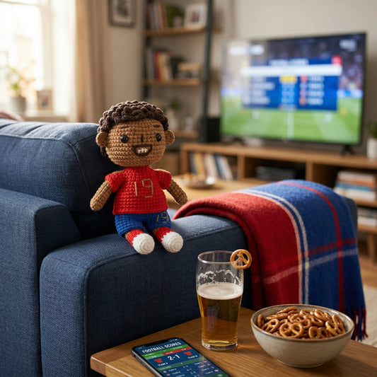 Handmade Brown Curly Hair No. 19 Red Shirt Crochet Doll -LY19 Handmade Collectible Gift For Fans & Kids