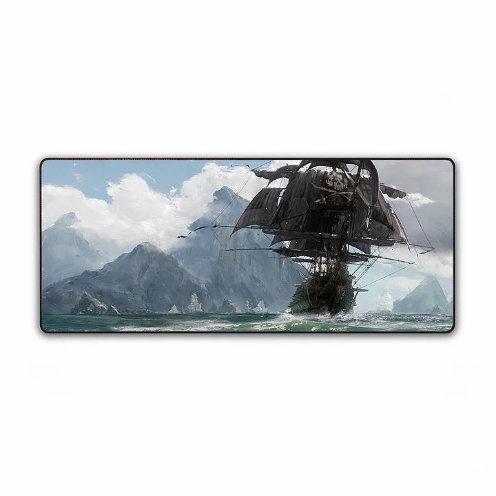 Skull and Bones Desk Mat | Large Gaming Mouse Pad with Themed Artwork | Waterproof & Non-Slip Base for PC Gaming | Essential Pirate-Themed Gear for Fans