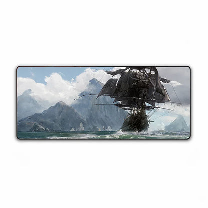 Skull and Bones Desk Mat | Large Gaming Mouse Pad with Themed Artwork | Waterproof & Non-Slip Base for PC Gaming | Essential Pirate-Themed Gear for Fans