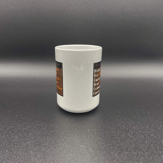 "Drink Coffee" OSRS Menu Mug | for Old School RuneScape Fans | 15oz Durable Ceramic | OSRS Gamer Gift
