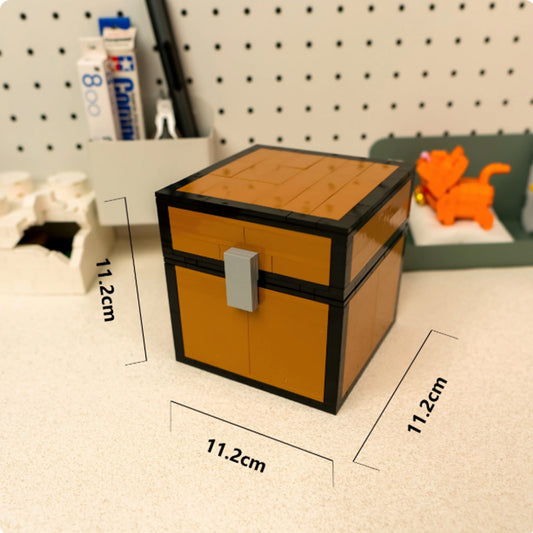 "Store Your Loot" Pixel Treasure Chest | for Minecraft Fans | DIY Building Block Storage Box | Minecraft Gamer Gift