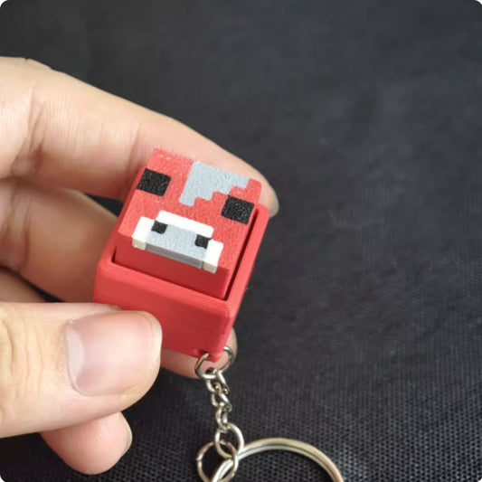 "Clicky Fun" Pixel Fidget Keychain | for Minecraft Fans | Mechanical Keyboard Switch | Minecraft Gamer Gift