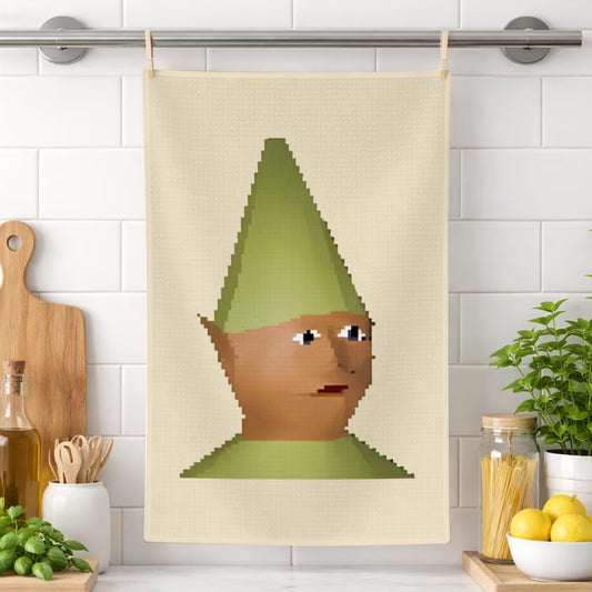 OSRS Gnome Child Tea Towel | for Old School RuneScape Fans | Soft Microfibre Kitchen Cloth | Funny Gamer Gift