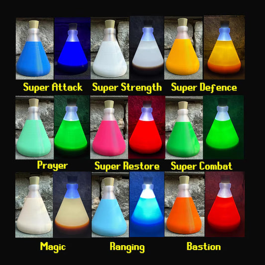 "Glowing Potion" OSRS LED Lamp | for Old School RuneScape Fans | Battery Powered & 3D Printed | OSRS Gamer Gift