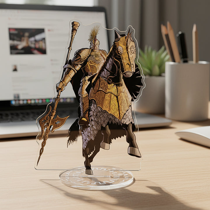 Elden Ring Tree Sentinel acrylic standee | Golden Knight Figure Desk Display | FromSoftware Collection Decor | Premium Game Merchandise