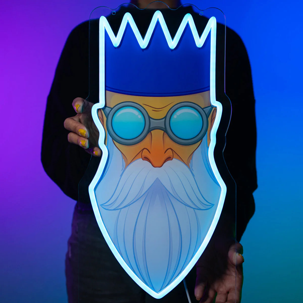 Wise Old Man Neon Sign | for Old School RuneScape Fans | Dimmable LED Art | Gaming Room Decor