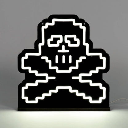 PK Skull Neon Sign | for Old School RuneScape Fans | Dimmable LED Pixel Art | Gaming Room Decor