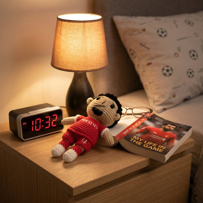 Handmade Black Ponytail Hair No. 4 Red Shirt Crochet Doll -VVD4 Handmade Collectible Gift For Fans & Kids