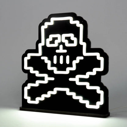 PK Skull Neon Sign | for Old School RuneScape Fans | Dimmable LED Pixel Art | Gaming Room Decor